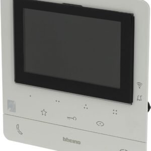 Bticino INTERCOMUNICADOR INTELIGENTE DE VÍDEO WIFI 344682, 2 hilos, pantalla a color adicional de 5 «», pantalla táctil, con altavoz, intercomunicador, enchufe, contestador de llamadas y abridor de aplicaciones, blanco