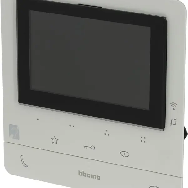Bticino INTERCOMUNICADOR INTELIGENTE DE VÍDEO WIFI 344682, 2 hilos, pantalla a color adicional de 5 «», pantalla táctil, con altavoz, intercomunicador, enchufe, contestador de llamadas y abridor de aplicaciones, blanco