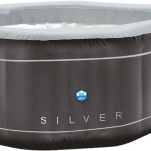 NETSPA - SPA Hinchable Octogonal SP-SLV155D - 5/6 Personas - Silver - 195x195x70Cm - Cubierta de PVC Laminado Hoja Aluminio - Liner Exterior PVC Laminado