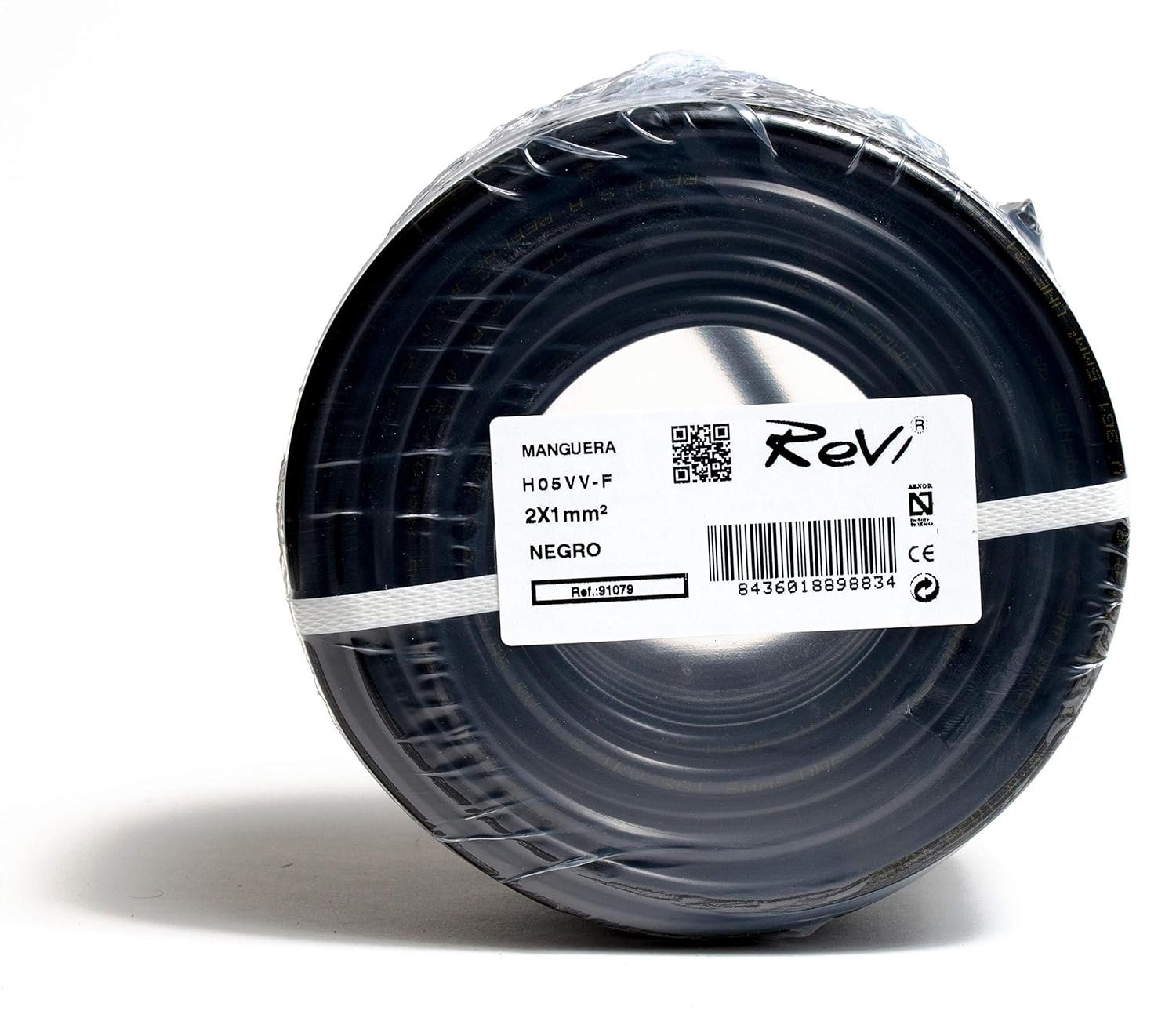 Cable H05VV-F Manguera 2x1mm 100m (Negro)