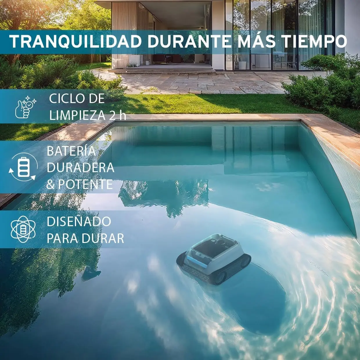 Zodiac Freedom of 42 iQ limpiafondos sin Cable para Piscinas de hasta 10x5m, Limpia Fondo, Paredes y Linea de flotación. Robot Batería de Litio y conectividad Mediante App iAqualink - Imagen 2