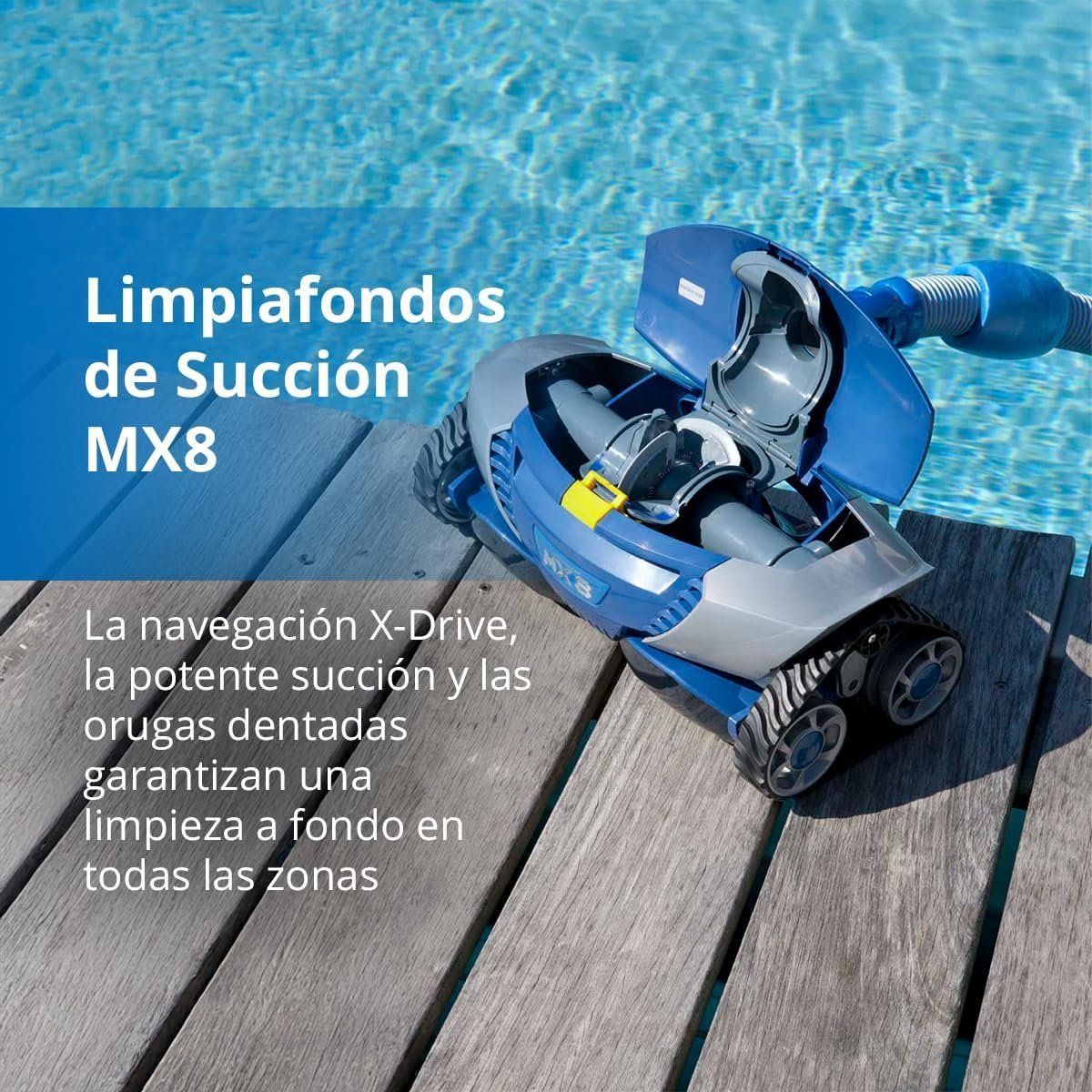 Zodiac W70668 MX8, Limpiafondos hidráulico para piscinas enterradas de hasta 12 x 6 m - Imagen 2