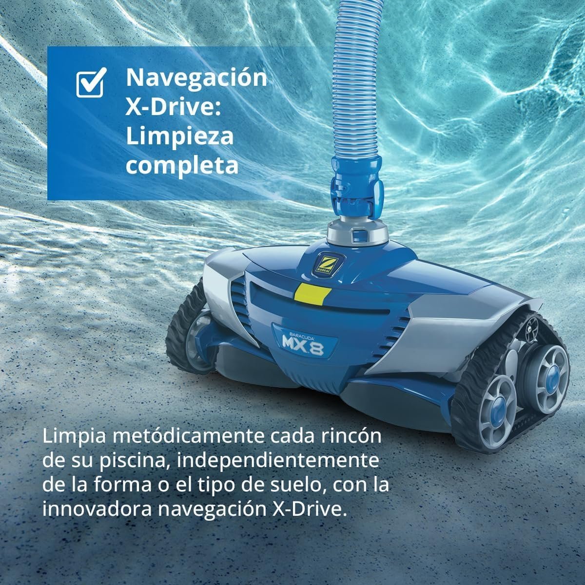 Zodiac W70668 MX8, Limpiafondos hidráulico para piscinas enterradas de hasta 12 x 6 m - Imagen 3