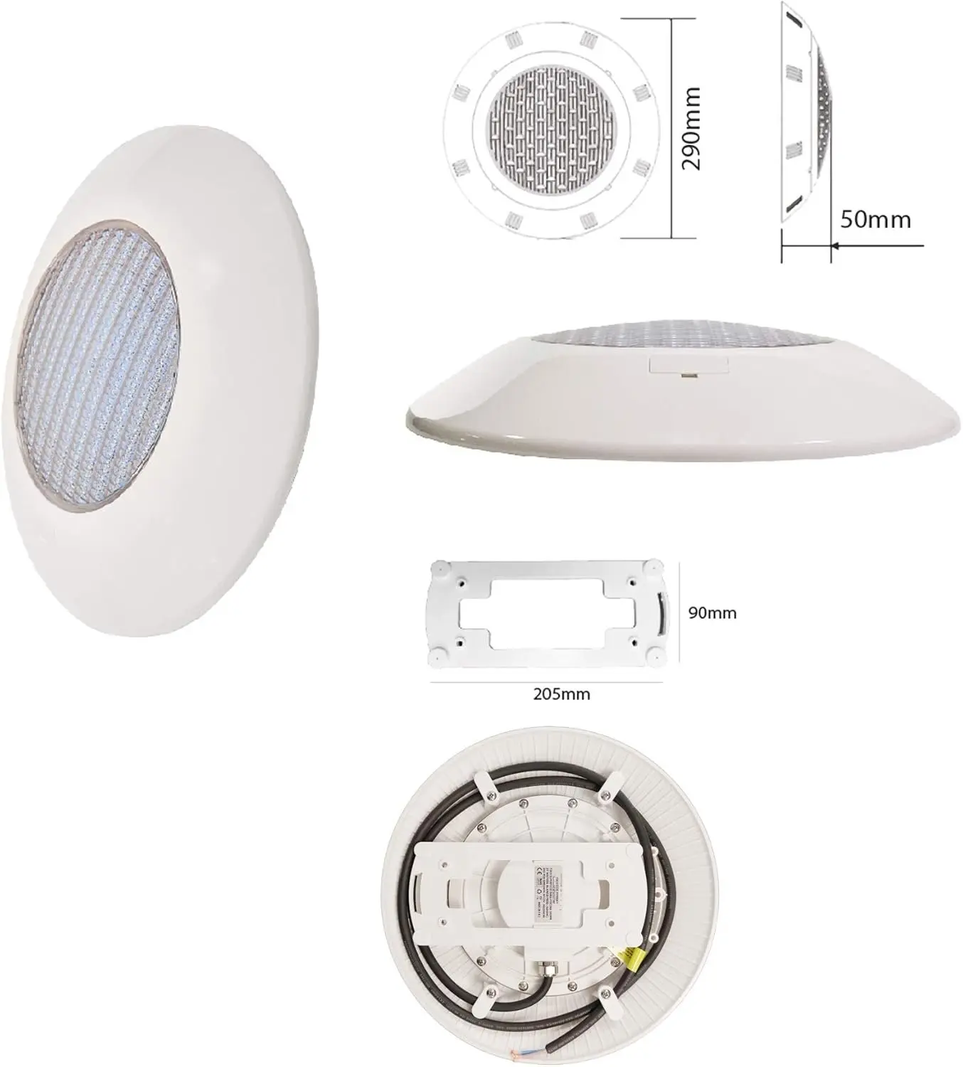 Foco de Piscina LED 25W Anclaje Superficie - Alta luminosidad 2250 lumens - Compatible Piscinas hormigón o Poliester - Compatible Piscinas Salinas - Luz Blanca fría 6000k - Imagen 2