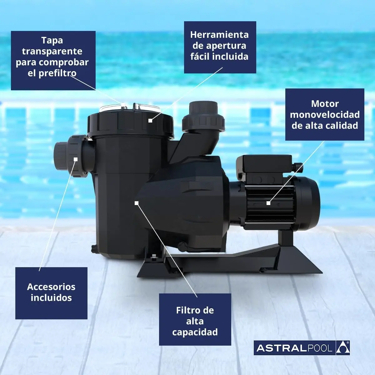 Bomba piscina – Victoria Plus – 0.75 CV – Mono – Astralpool - Imagen 7