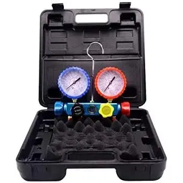Analizador 4 valvulas analogico manometros diam. 80 R32/R407C/R410A