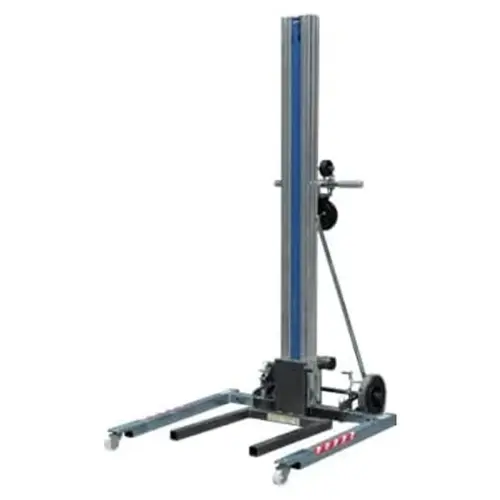 CARRETILLA ELEVADORA MANUAL DE ALUMINIO. Altura máxima 3.35 metros y Capacidad 135 kilos.