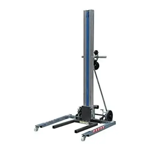 CARRETILLA ELEVADORA MANUAL DE ALUMINIO. Altura máxima 4.80 metros y Capacidad 80 kilos.