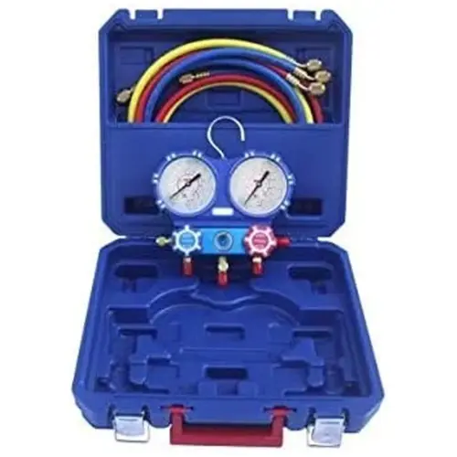 Kit analizador 2 valvulas analogico manometros diam. 80 R32/R407C/R410A