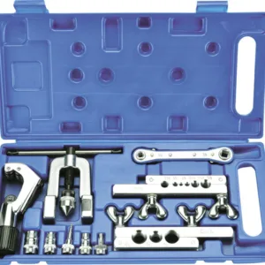 Kit de Abocardador 45º con Cortatubos y Llave Carraca, para Tubos 1/8" a 3/4", Doble Mordaza, Incluye CT274 y BT-122