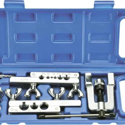 Abocardador 45º de Doble Mordaza para Tubos de 1/8" a 3/4", Caja con Herramienta