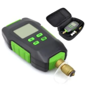 Vacuómetro o medidor de vacío digital con función de alarma (zumbador) de vacío objetivo, Rango 99999Pa-0.1Pa, Puerto 7/16"-20UNF, Apagado Automático, Detección de Fugas