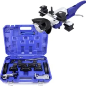 Kit Curvadora Manual Profesional 90º para Tubo de Cobre/Aluminio, SAE 1/4"-7/8" (6-22mm), con Rueda Reversible, Incluye Escariador BT-207, Acero Templado, Maletín de Transporte