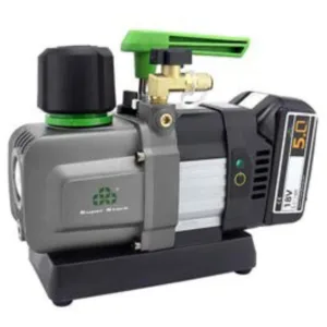 Bomba de Vacío 2 Etapas a Batería, Motor DC Brushless, 70 l/m, Batería Litio 18V 5Ah, para Refrigerantes R32-R1234Y-R600, 250x105x200mm