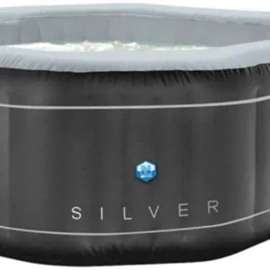 N NETSPA SPA Gonflable Octogonal Silver 5/6 Plazas Exterior, Negro