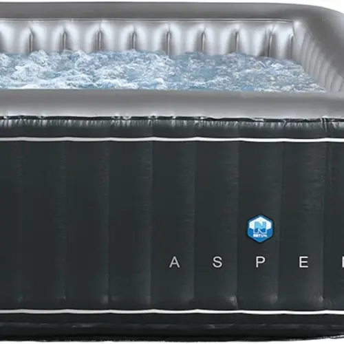 NETSPA Aspen SP-ASP130E – SPA Hinchable – 4 plazas – 700L – Dimensión 168 x 70 cm – Exterior de PVC Laminado de Piel sintética – Boquillas de Masaje 360° – Blower 650W – Forro Interior Perla