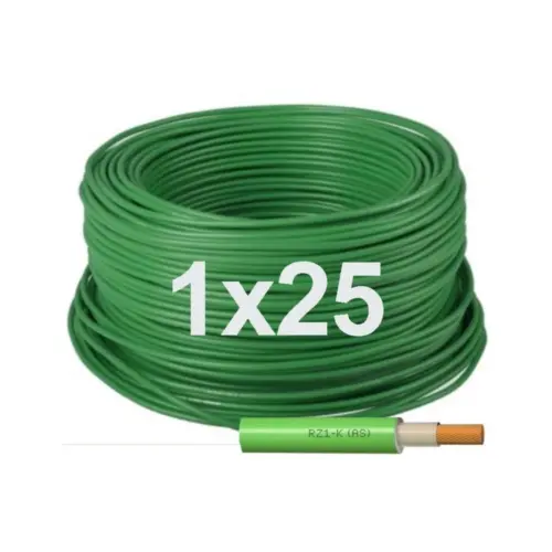 Manguera cable flexible 1x25 Libre halógenos Unipolar RZ1-K 0,6/1KV
