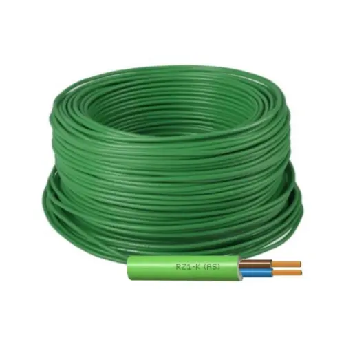 Manguera Eléctrica Flexible 2x1,5 Verde Libre de Halógenos RZ1-K 1000V
