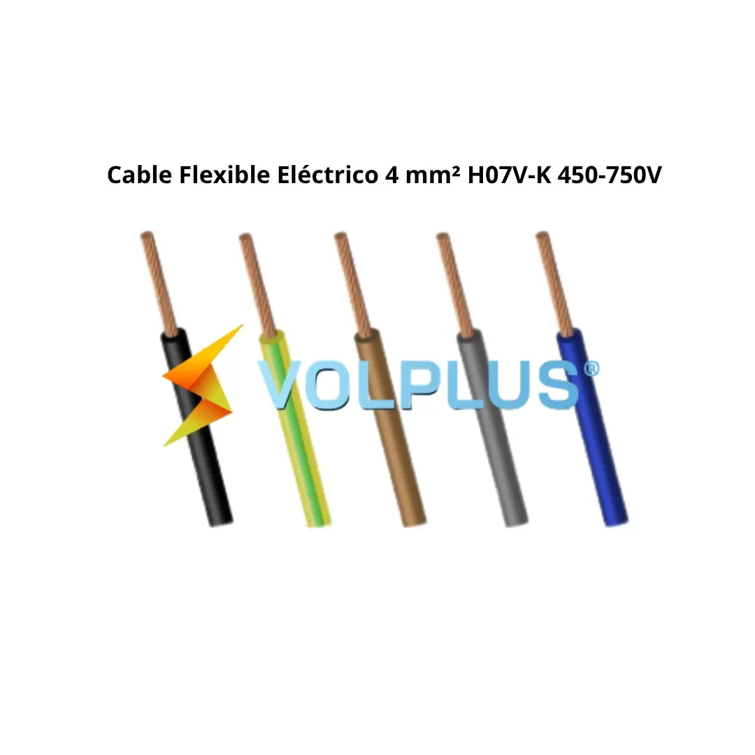 Cable Flexible Eléctrico 4 mm² H07V-K 450-750V (100 Mts)