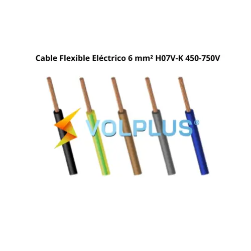 Cable Flexible Eléctrico 6 mm² H07V-K 450-750V (100 Mts)